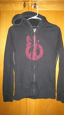 Buy Lucky Brand Boho Black Hoodie M Dove With Peace Sign EUC • 14.48£