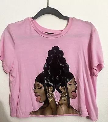 Buy Pink Cardi B Megan Thee Stallion WAP Merch Crop  T Shirt • 33.73£