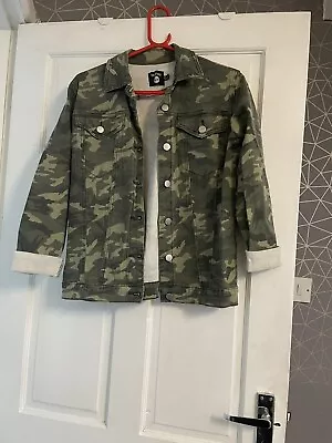 Buy Boohoo Camo Jacket Camouflage Denim Jacket Green Army Print • 23£