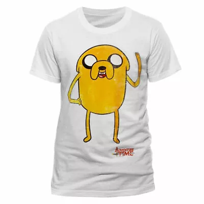 Buy Officially Licensed Adventure Time 'Jake Waving' Men's White T-Shirt • 15.95£