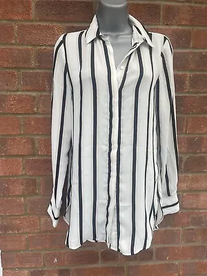 Buy H&m, Stylish & Trendy,  Slinky Striped Design, Oversize  Casual Shirt, Sz 6-8 • 1.99£
