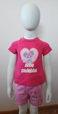 Buy Sesame Street Girls Abby Cadabby Pink Printed 2 Piece Pyjama Set Size 1 New 2007 • 9.49£