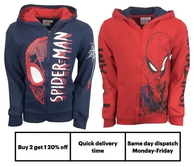 Buy Official Spider-Man Hooded Jumpers Boys Kids Children's Age 9, 8, 7, 6, 5, 4 Yrs • 9.99£