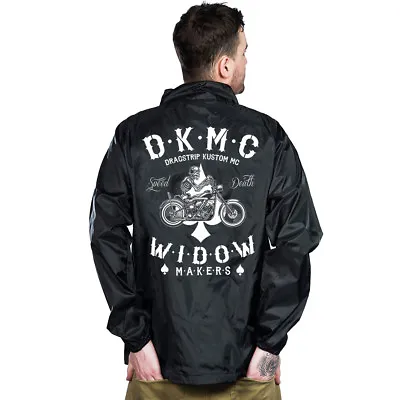 Buy Dragstrip Clothing Men Water Resistant Coach Jacket Biker Widow Makers MC Print  • 25£