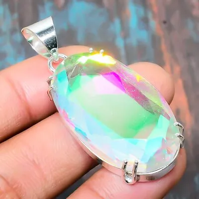 Buy Mystic Rainbow Topaz Gemstone Handmade Jewelry Pendant 1.97  G874 • 8.18£