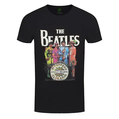 Buy The Beatles T-Shirt Sgt. Pepper's Lonely Hearts Club Official Band Black New • 14.95£