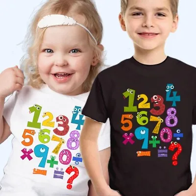 Buy T-Shirt (107) Number Day Maths Day School Kids Boys Girls Gift T Shirt • 5.99£