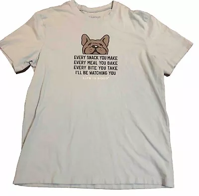 Buy Life Is Good Tee Shirt Mens Large Blue I'll Be Watching You Dog Every Snack You • 14.44£