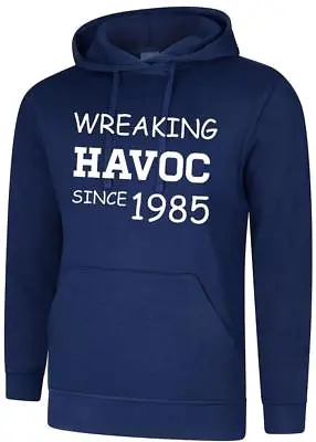 Buy 38th Birthday Present Gift Wreaking Havoc Since 1985 Mens Womens Hoodie Hoody • 18.99£