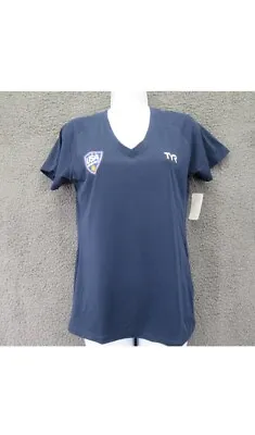 Buy TYR Women's Shirt Alliance Tech Tee USA Water Polo Short Sleeve Navy Blue S • 10.60£