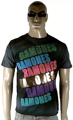 Buy Amplified Ramones Rock Star Vip Rhinestone Vintage Black Bleached T-shirt L Rare • 41.17£