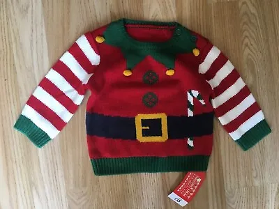 Buy NEW With Tags Babies Christmas Santa Helper Jumper AGE 3-6 MONTHS George  • 6.99£