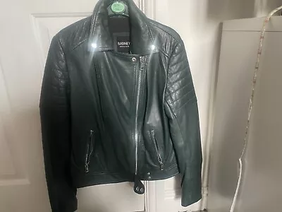 Buy Barneys Originals Leather Jacket Dark Green Size Medium Womens £100+ Normally • 25£