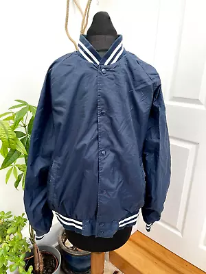 Buy CHAMPION Bomber Jacket Kids Boys Size Large Navy Blue Loose Fit • 10.50£