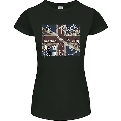 Buy London Rock Gig Retro Guitar Flyer Womens Petite Cut T-Shirt • 9.99£