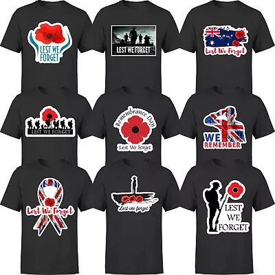 Buy Remembrance Day Lest We Forget Poppy Flower Royal Armed Forces Unisex TShirt #LF • 8.99£
