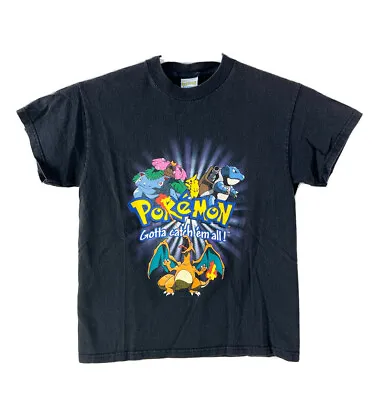 Buy Vintage 1999 Nintendo Pokemon Gotta Catch Em All Shirt Youth Large Charizard • 60.04£