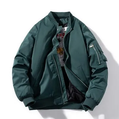 Buy Men's And Women's Bomber Jacket Autumn/Winter Jacket Vintage Hooded Jacket • 94.46£