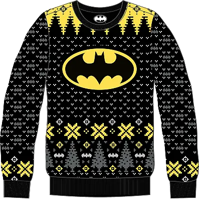 Buy DC Comics - Batman Logo Black And Yellow Christmas Sweater L • 37.19£