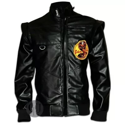 Buy Men's Real Leather Genuine Red And Black Cobra Logo Vintage Cosplay Jacket • 29.99£