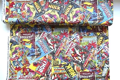 Buy Marvel Comic Covers Printed Fabric 100% Cotton Sheet Craft Material 110cm Wide • 6.99£
