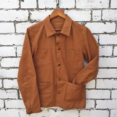 Buy 60s Style French Duck Brown Cotton Canvas Chore Jacket - Various Sizes  • 55£