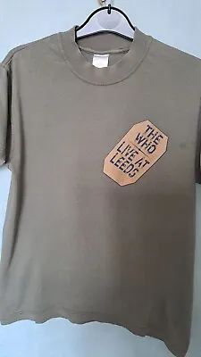 Buy The Who Live At Leeds Khaki T-shirt Size Medium With Motif Front And Back • 10£
