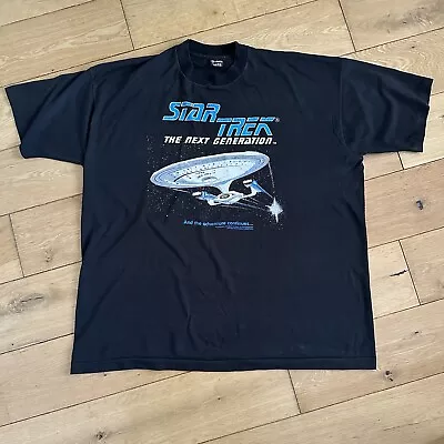 Buy Vintage Star Trek T-shirt Men’s XXL Black Single Stitch Screen Stars 1991 • 99.99£