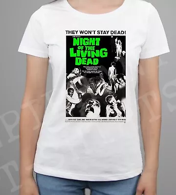 Buy Ladies T-Shirt Night Of The Living Dead Retro 60's Horror Zombie Horror Classic • 11.99£