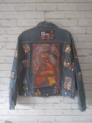 Buy Eric Clapton Rock Music Band Unisex Mens Vintage Patch Reworked Denim Jacket L • 69.99£
