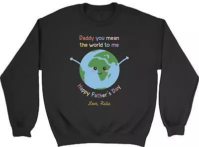 Buy Personalised Happy Father's Day Kids Sweatshirt World Boys Girls Gift Jumper • 12.99£
