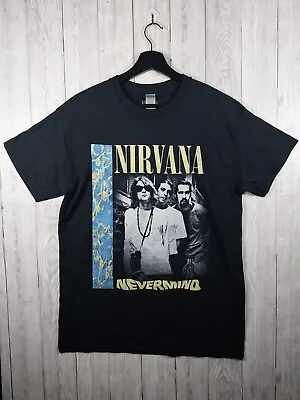 Buy Gildan Nirvana Black Heavy Cotton Graphic Print T-Shirt Size Medium • 9.99£
