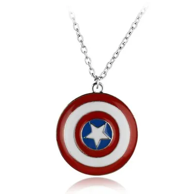 Buy Captain America Marvel Shield Boys Girls Necklace Pendant Jewellery Chain • 5.99£