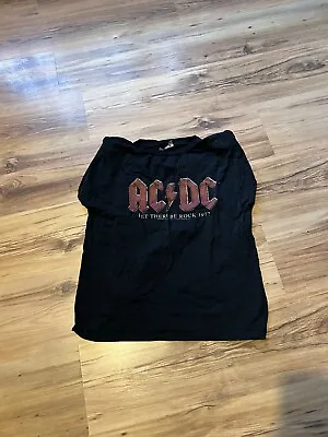 Buy ASOS Design Padded Shoulders AC/DC Band T Shirt • 10£