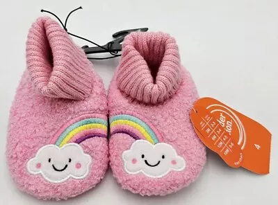 Buy New Wonder Nation Baby Toddler Girls Pink Rainbow Slip On Bootie Slippers Size 4 • 9.07£