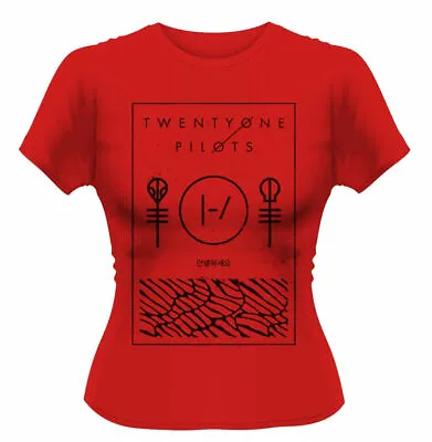 Buy Official Twenty One Pilots Thin Line Ladies Red T Shirt Twenty One Pilots Tee • 16.95£