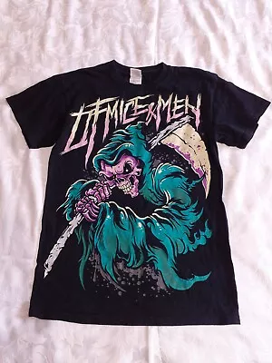 Buy *OF MICE & MEN* Band Skull Grim Reaper Skeleton Tshirt Black Top • 5.50£