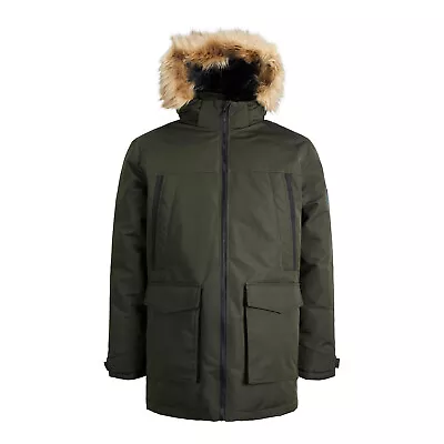 Buy Jack & Jones Mens Parka Jacket Craft Heavy Weight Fabric Water Resistant Coat • 19.99£
