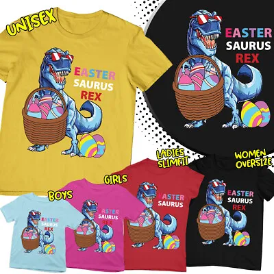 Buy Happy Easter Day T Rex Spring Festival Family Matching Fancy Tee T-Shirt #ED2 • 7.59£