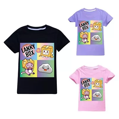 Buy Lanky Box Boy Girl Kids Cute Cartoon T-Shirt Youtuber Inspired Fun Merch Tee Top • 8.54£