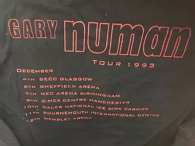 Buy Gary Numan Official 1993 Long Sleeve Tour T-shirt XL • 22£
