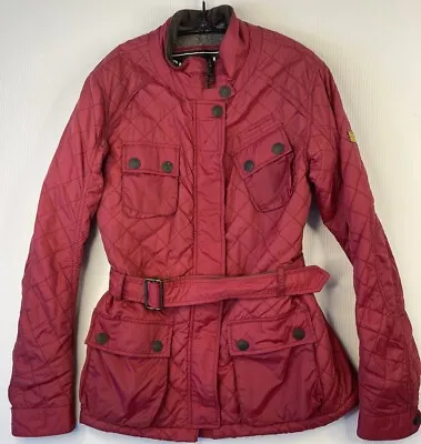 Buy Red Quilted Superdry Coat - Motorbike Jacket - Womens Streetwear • 19.29£