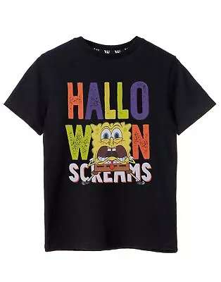 Buy SpongeBob SquarePants Black Short Sleeved T-Shirt (Unisex Kids) • 10.99£