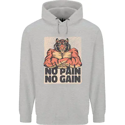 Buy Gym Tiger No Pain No Gain Training Top Mens 80% Cotton Hoodie • 24.99£