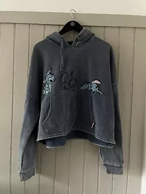 Buy Disney Store Stitch 626 Cropped Washed Effect Hoodie Womens • 15£