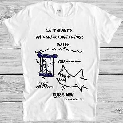 Buy Jaws Paws Capt Quints Anti Shark Cage Theory Water Meme Gift Tee T Shirt M1096 • 6.35£