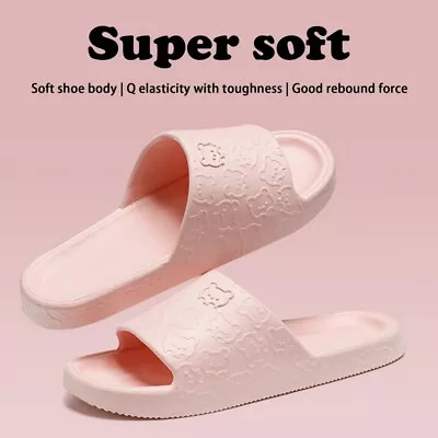 Buy Womens Mens Cute Anti-Slip Slippers Ultra Soft Cloud Sandals Bathroom Shoes UK • 5.99£
