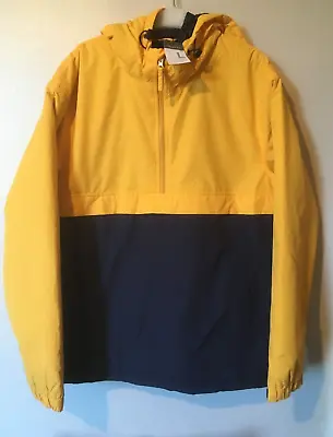 Buy Primark Mens Padded Long Sleeve Hooded Pullover Jacket Large BNWT Yellow/Navy • 19.99£