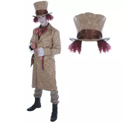Buy Men Mad Hatter Costume Adult Alice In Wonderland Fancy Dress Size M-XL Book Week • 42.99£