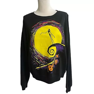 Buy Nightmare Before Christmas Women Sweater Large Black Jack Skellington Graphic • 9.44£